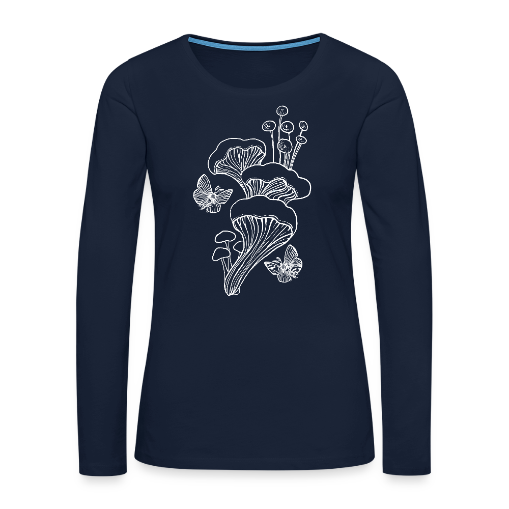 Frauen Premium Langarmshirt - “Goblincore_Tanz der Motten” - Navy