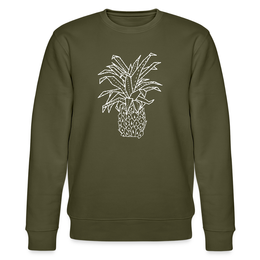 Männer Bio-Sweatshirt "Grafische Ananas" - Khaki