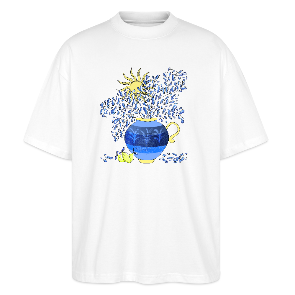 Stanley/Stella Oversized Unisex Bio T-Shirt - "Vase mit Zitronen" - Weiß