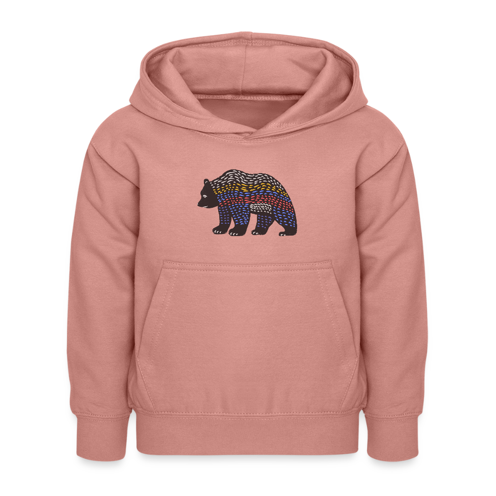 Kinder Hoodie "Bunter Grizzly" - Altrosa