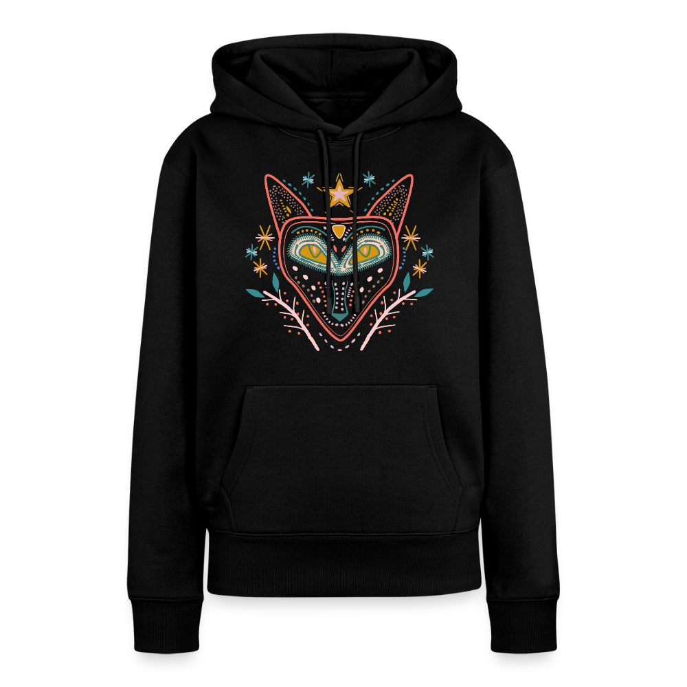 Frauen Premium Hoodie "Nachtfuchs" - Schwarz