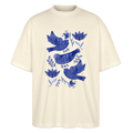 Stanley/Stella Oversized Unisex Bio T-Shirt - “Fayence Vögel” - Weißgrau
