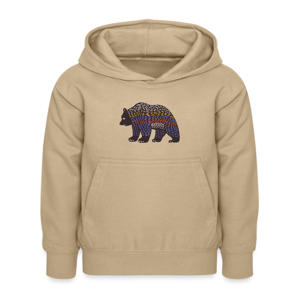 Kinder Hoodie "Bunter Grizzly" - Sand