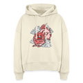 Stanley/Stella Boxy Frauen Bio Hoodie - “Fu Dog” - Weißgrau