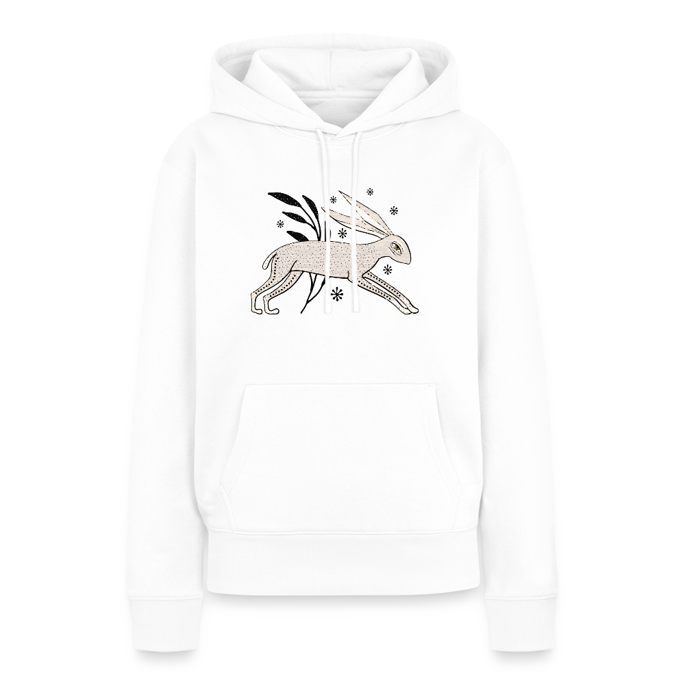 Frauen Premium Hoodie  "Winterhase" - Weiß