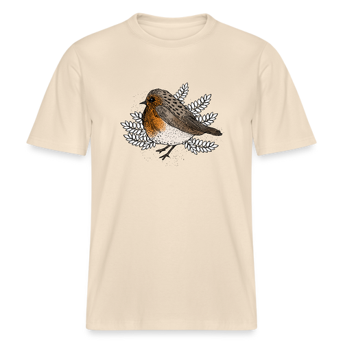Stanley/Stella Relaxed Fit Unisex Bio-T-Shirt - "Rotkehlchen" - Weißgrau