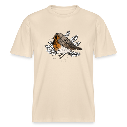 Stanley/Stella Relaxed Fit Unisex Bio-T-Shirt - "Rotkehlchen" - Weißgrau