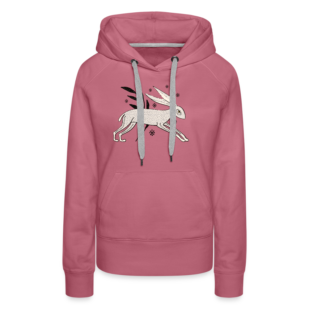 Frauen Premium Hoodie  "Winterhase" - Malve