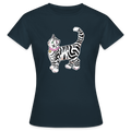 Frauen T-Shirt - “Getigerte Katze” - Navy