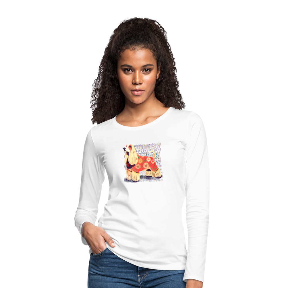 Frauen Premium Langarmshirt - “Dog Figurine” - Weiß