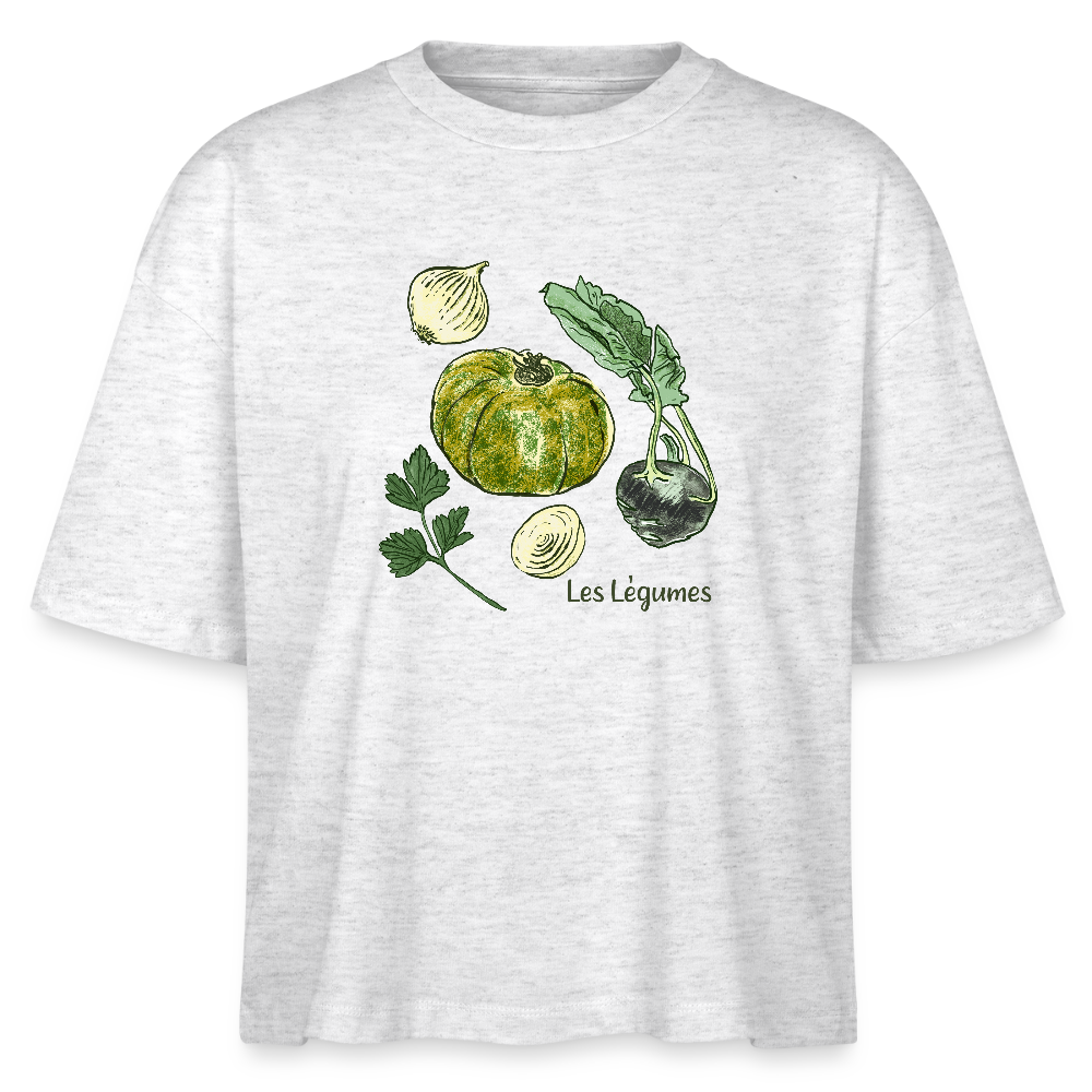 Stanley/Stella Frauen Boxy Bio-T-Shirt Nova - “Gemüse Collection Print” - Weiß meliert