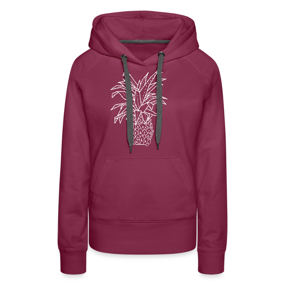 Frauen Premium Hoodie - "Grafische Ananas" - Bordeaux