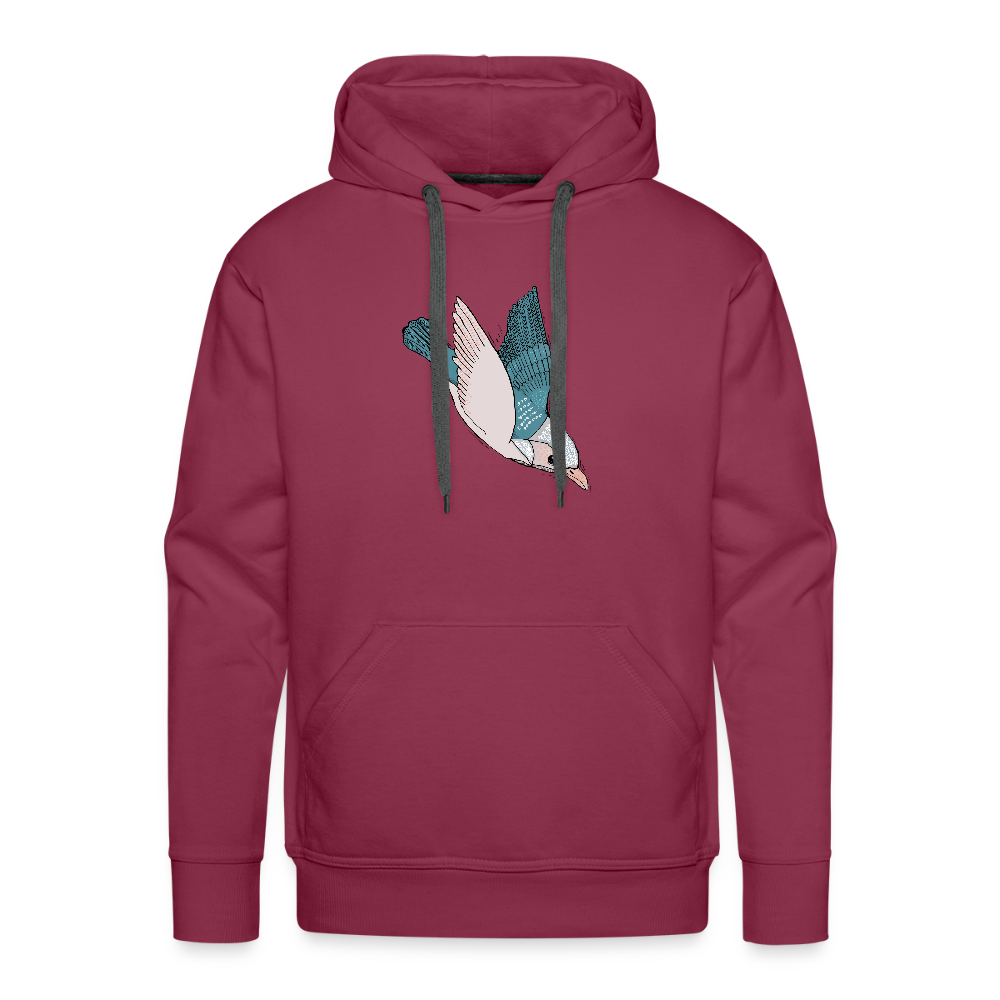 Men’s Premium Hoodie - "Vogel im Sturzflug" - Bordeaux