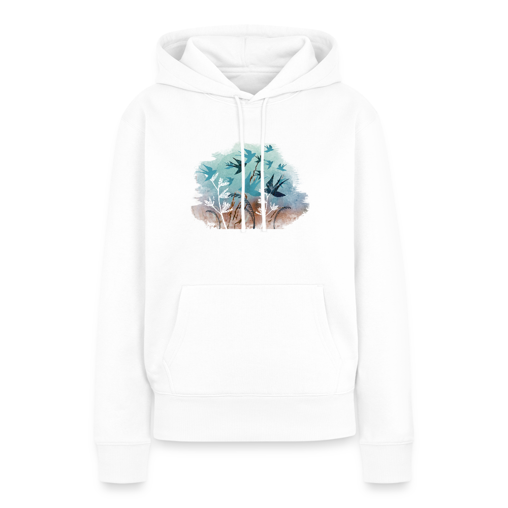 Frauen Premium Hoodie - "Schwalbensommer" - Weiß