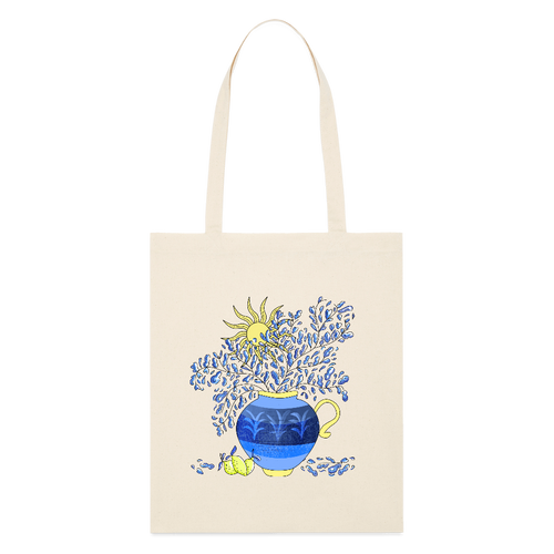 Stanley/Stella Bio-Stoffbeutel - "Vase mit Zitronen" - Weißgrau