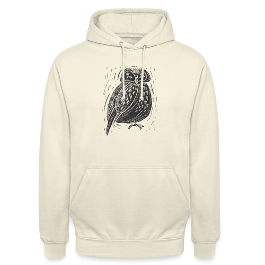 Unisex Hoodie - "Graue Eule" - Vanille-Milchshake