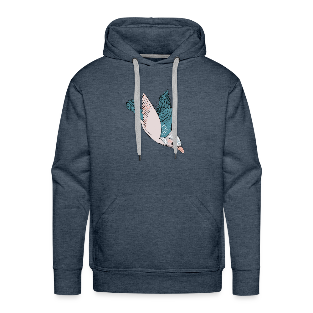 Men’s Premium Hoodie - "Vogel im Sturzflug" - Jeansblau