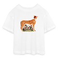 Teen Cropped Jersey T-Shirt - “Choose your Cheetah” - Weiß