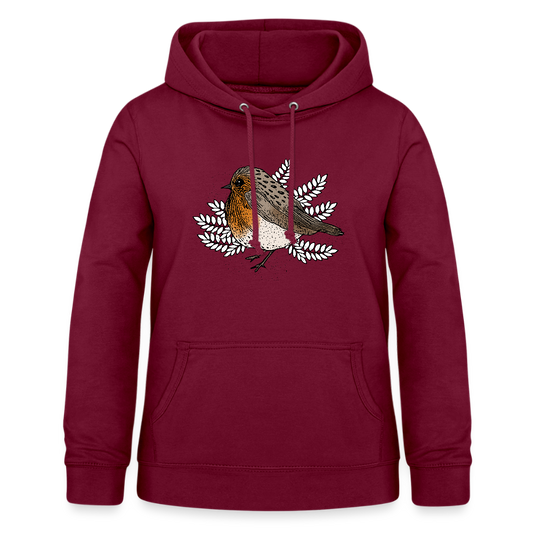 Frauen Kapuzenpullover "Rotkehlchen" - Bordeaux