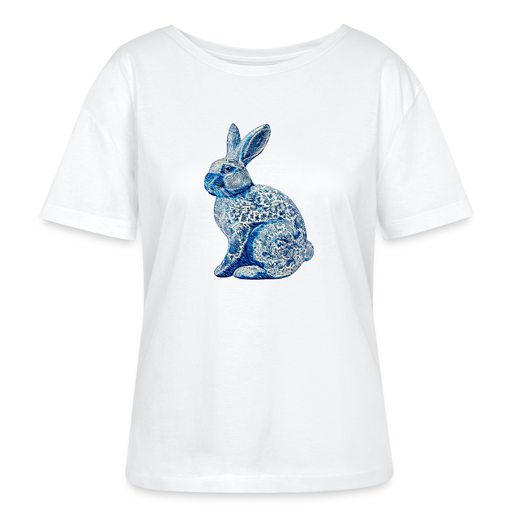 Stanley/Stella Relaxed Rundhals Frauen Bio-T-Shirt - “Hase Delfter Blau” - Weiß