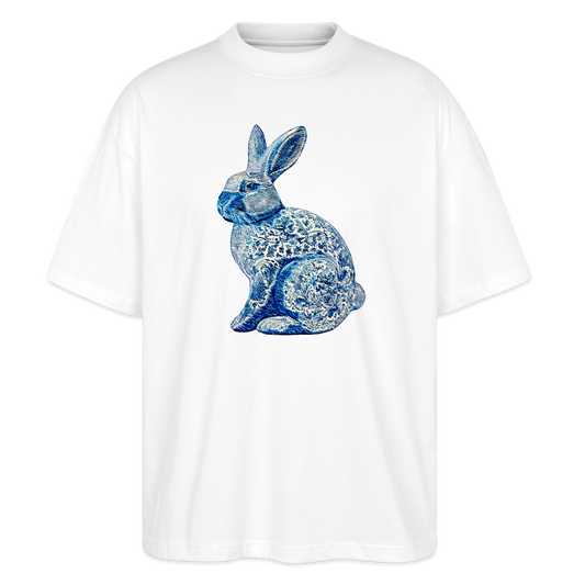 Stanley/Stella Oversized Unisex Bio T-Shirt - “Hase Delfter Blau” - Weiß