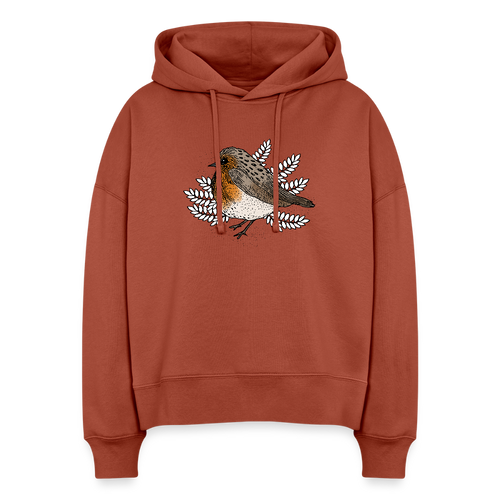 Stanley/Stella Boxy Frauen Bio Hoodie - "Rotkehlchen" - Terrakotta