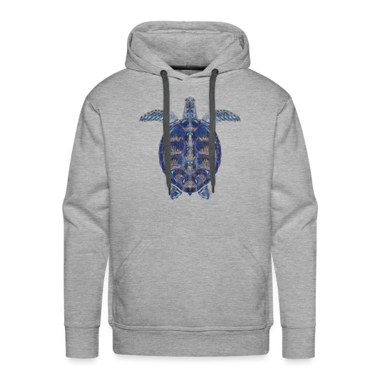 Men’s Premium Hoodie - "Meeresschildkröte" - Grau meliert