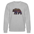 Männer Bio-Sweatshirt - "Bunter Grizzly" - Grau meliert