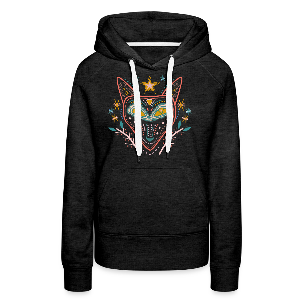 Frauen Premium Hoodie "Nachtfuchs" - Anthrazit