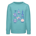 Bio Teenager Sweatshirt - “So Many Teapots” - Pastelltürkis