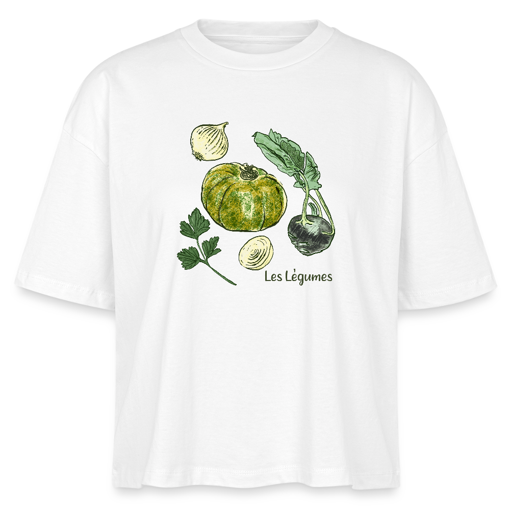 Stanley/Stella Frauen Boxy Bio-T-Shirt Nova - “Gemüse Collection Print” - Weiß