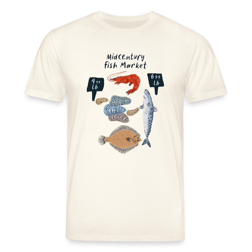 Stanley/Stella Unisex Bio-T-Shirt - “Midcentury Fish Market” - Naturweiß 