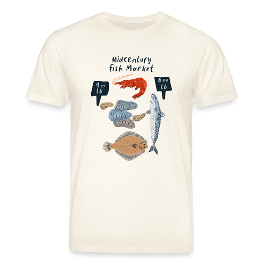 Stanley/Stella Unisex Bio-T-Shirt - “Midcentury Fish Market” - Naturweiß 