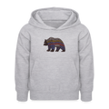 Kinder Hoodie "Bunter Grizzly" - Hellgrau meliert