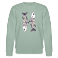 Stanley/Stella Unisex Bio-Sweatshirt - “Zwei Sardinen” - Helles Graugrün