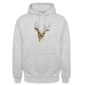 Unisex Hoodie "Hirsch in Aquarell" - Hellgrau meliert