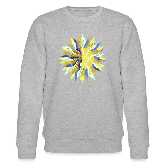 Männer Bio-Sweatshirt - "Sonne und Mond" - Grau meliert