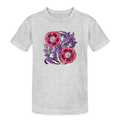 Kinder Heavy Cotton T-Shirt - “Vintage Poppy“ - Grau meliert