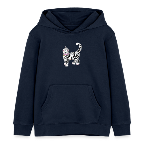 Stanley/Stella Kinder Bio-Hoodie - “Getigerte Katze” - Navy