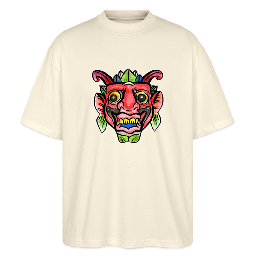 Stanley/Stella Oversized Unisex Bio T-Shirt -"Bunte Maske" - Weißgrau