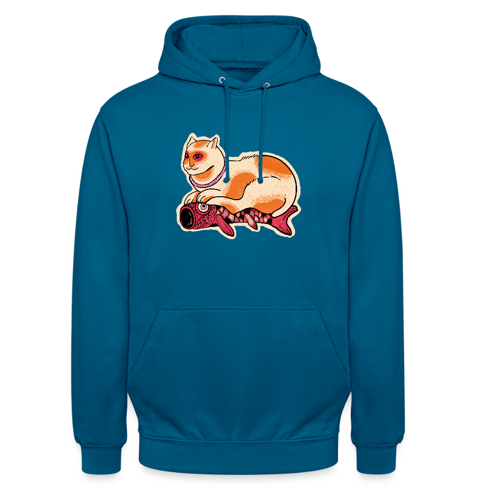 Unisex Hoodie - “Katze & Koinobori” - Tiefseeblau 