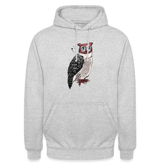 Unisex Hoodie - "Unsere Eule" - Hellgrau meliert