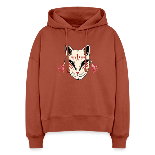 Stanley/Stella Boxy Frauen Bio Hoodie - “Japanische Maske” - Terrakotta