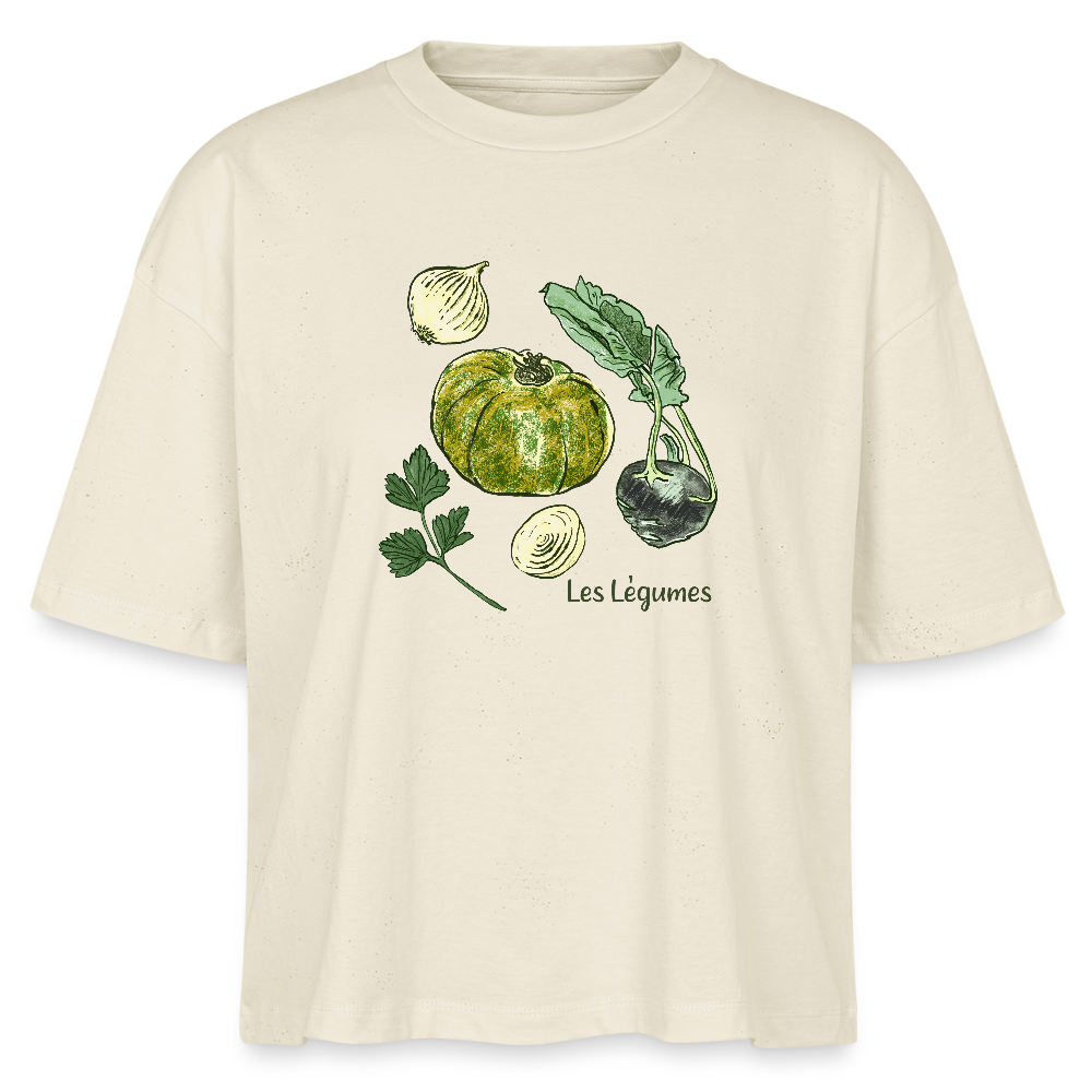 Stanley/Stella Frauen Boxy Bio-T-Shirt Nova - “Gemüse Collection Print” - Weißgrau