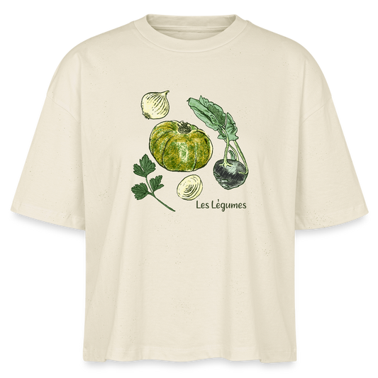 Stanley/Stella Frauen Boxy Bio-T-Shirt Nova - “Gemüse Collection Print” - Weißgrau
