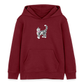 Stanley/Stella Kinder Bio-Hoodie - “Getigerte Katze” - Burgunderrot
