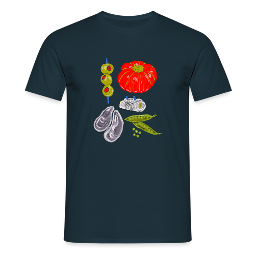 Männer T-Shirt - “Bon Appétit” - Navy
