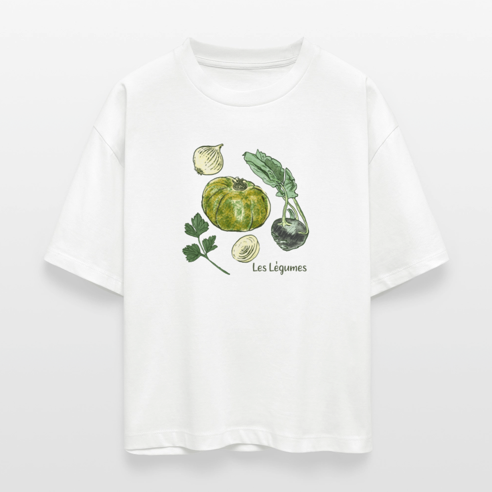 Stanley/Stella Frauen Boxy Bio-T-Shirt Nova - “Gemüse Collection Print” - Weiß