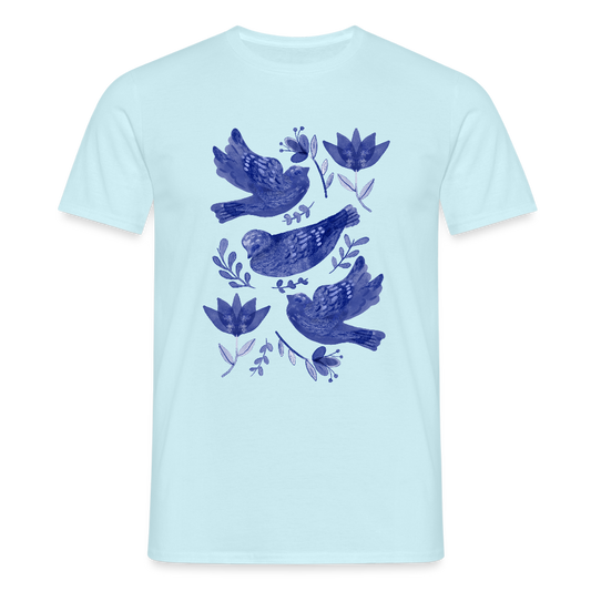 Männer T-Shirt - “Fayence Vögel” - Sky