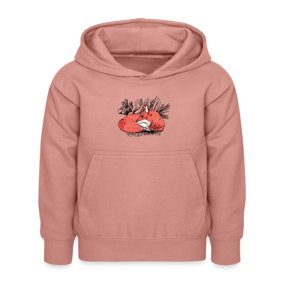 Kinder Hoodie - "Ruhender Fuchs" - Altrosa